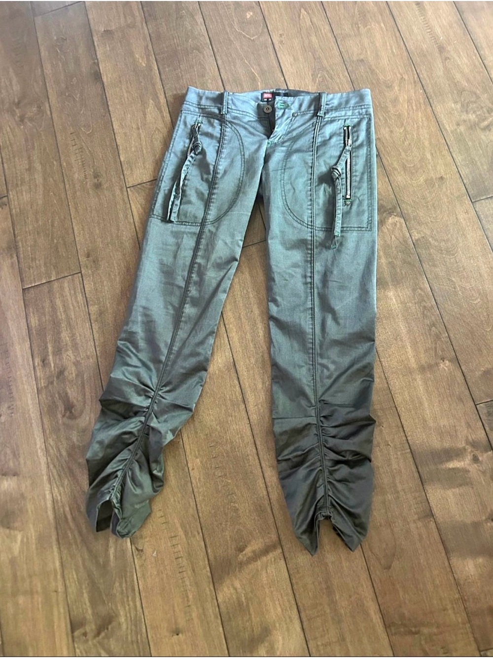 Diesel Women's Steel Gray Skinny Jeans with Ruched Hem